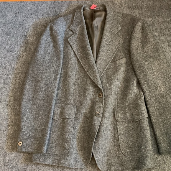 HARRIS TWEED GRAY WOOL HUNTING EQUESTRIAN SPORTCOAT BLAZER FROM DENMARK - Picture 8 of 14